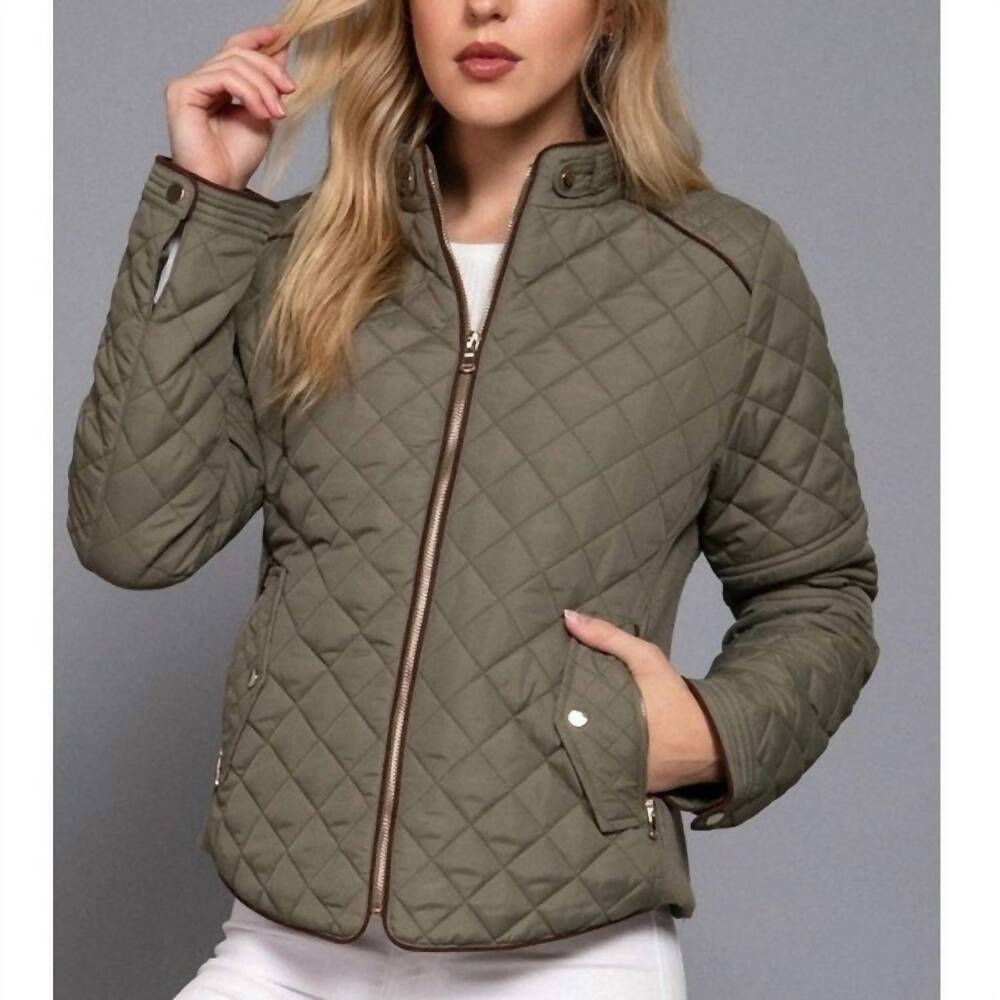 NEW ACTIVE BASIC quilted padding jacket in olive